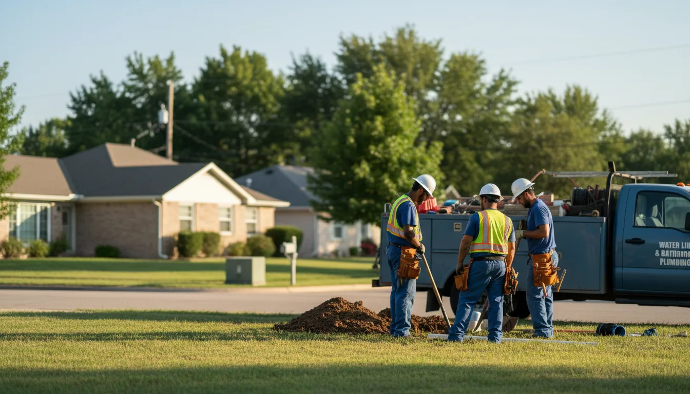 Residential water line and bathroom plumbing service in Delavan, MN